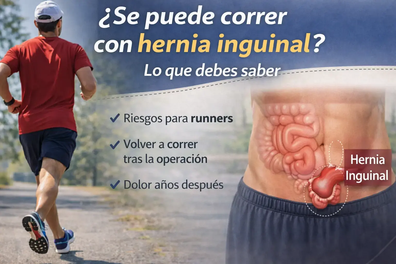 Se puede correr con hernia inguinal: lo que debes saber